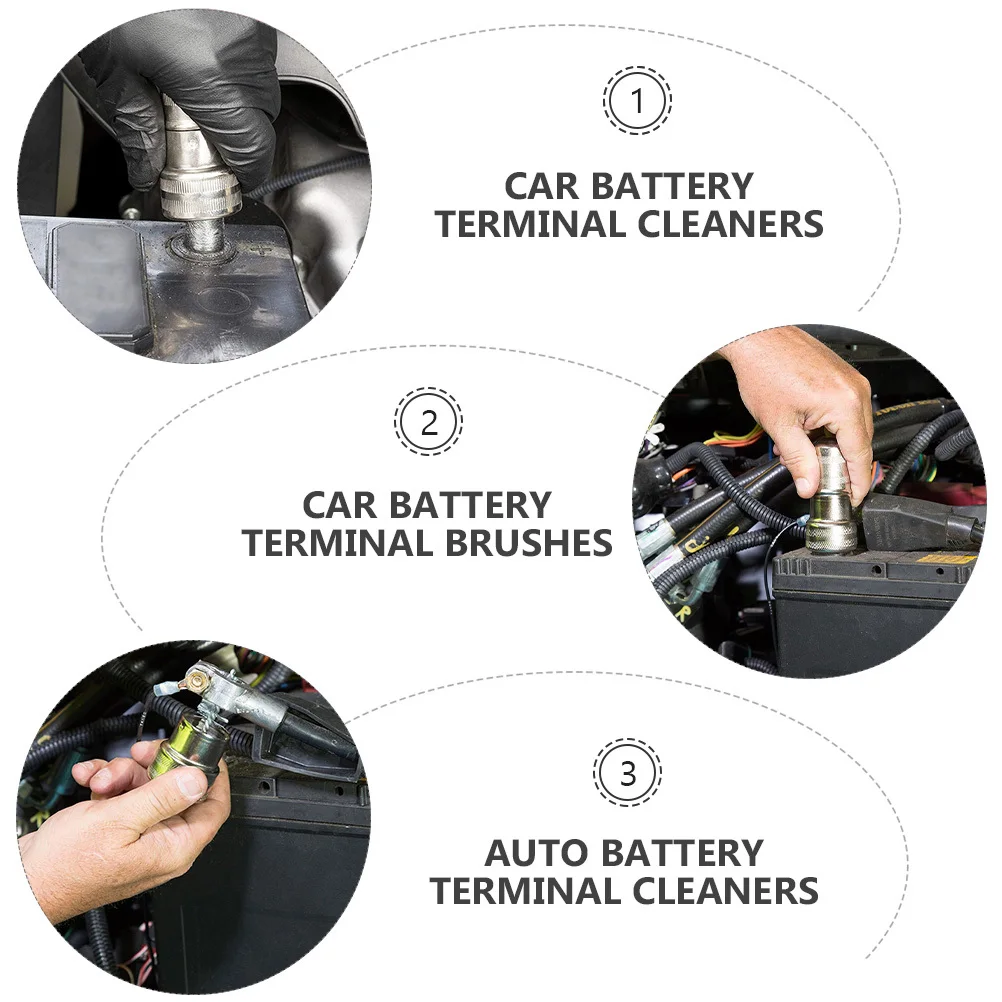 

2 шт., щетка для чистки клемм, прочный стальной провод, маленький, легкий, для удаления оксидного слоя, улучшение проводимости для автомобиля, авто