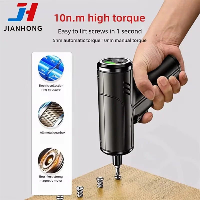 JH 3.6V Cordless Electric Screwdriver Set 5/10N.m Mini Rechargeable Power Tool