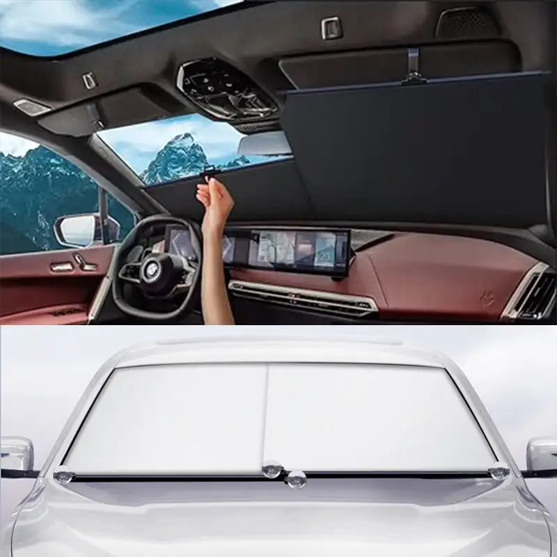 

Car Windshield Sunshade 70-135cm Adjustable Front Window Retractable Sunshade Front Windshield Summer Sun Protection Cover