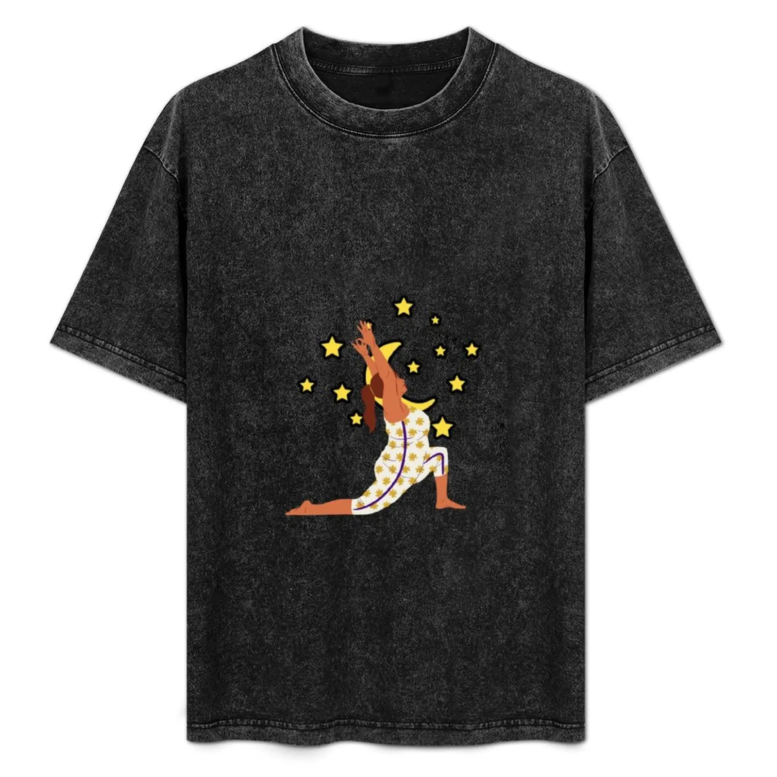 

Half moon yoga pose 4 T-Shirt Stylish Print Short Sleeve Tee