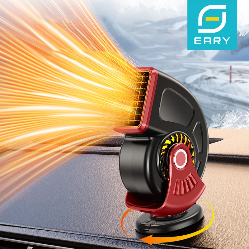 

Eary 12V 24V Portable Car Heater Plug in Cigarette Lighter 2 in 1 Heating & Cooling Defogger Defroster for Car Windshield for RV
