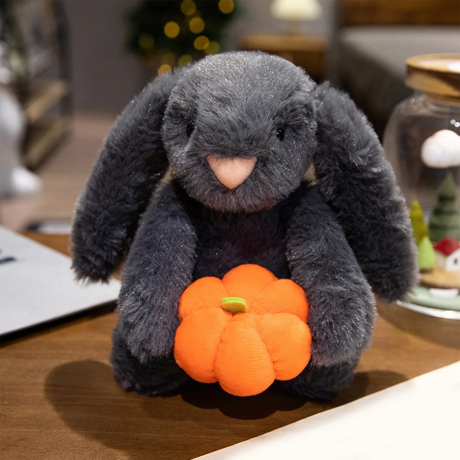 2025 juguetes de Halloween calabaza oso conejo berenjena juguetes decoración del hogar muñecos de peluche regalo encantador almohada de dibujos animados de peluche suave