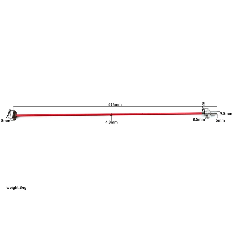 Varilla de Truss de acero para guitarra eléctrica, 1 Ajuste de piezas, tipo de dos pistas, Metal rojo, 460Mm