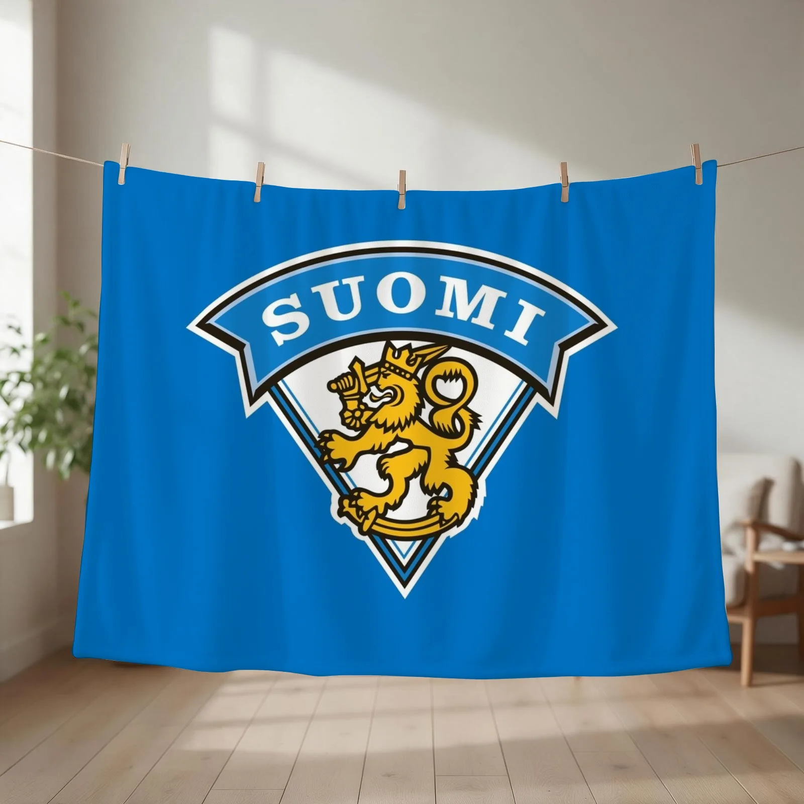 Finland national ice hockey Throw Blanket couch cozy soft plush fuzzy picnic outdoor blanket