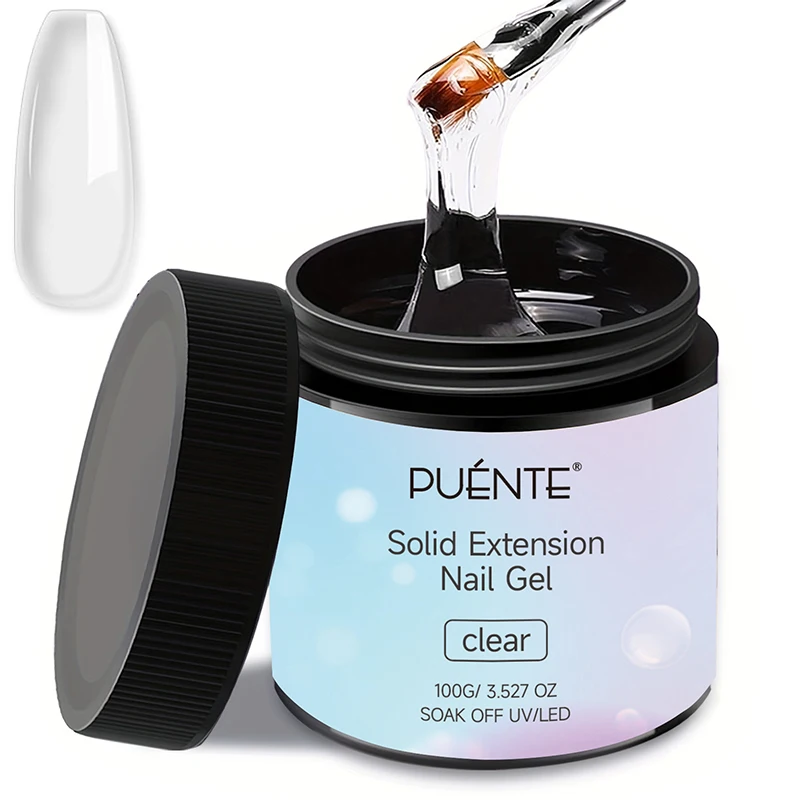 PUENTE 100g Gel de uñas de extensión de manos antiadherente transparente con pluma de escultura pegamento de diamantes de imitación de modelado 3D Kit de Gel de decoración de uñas UV