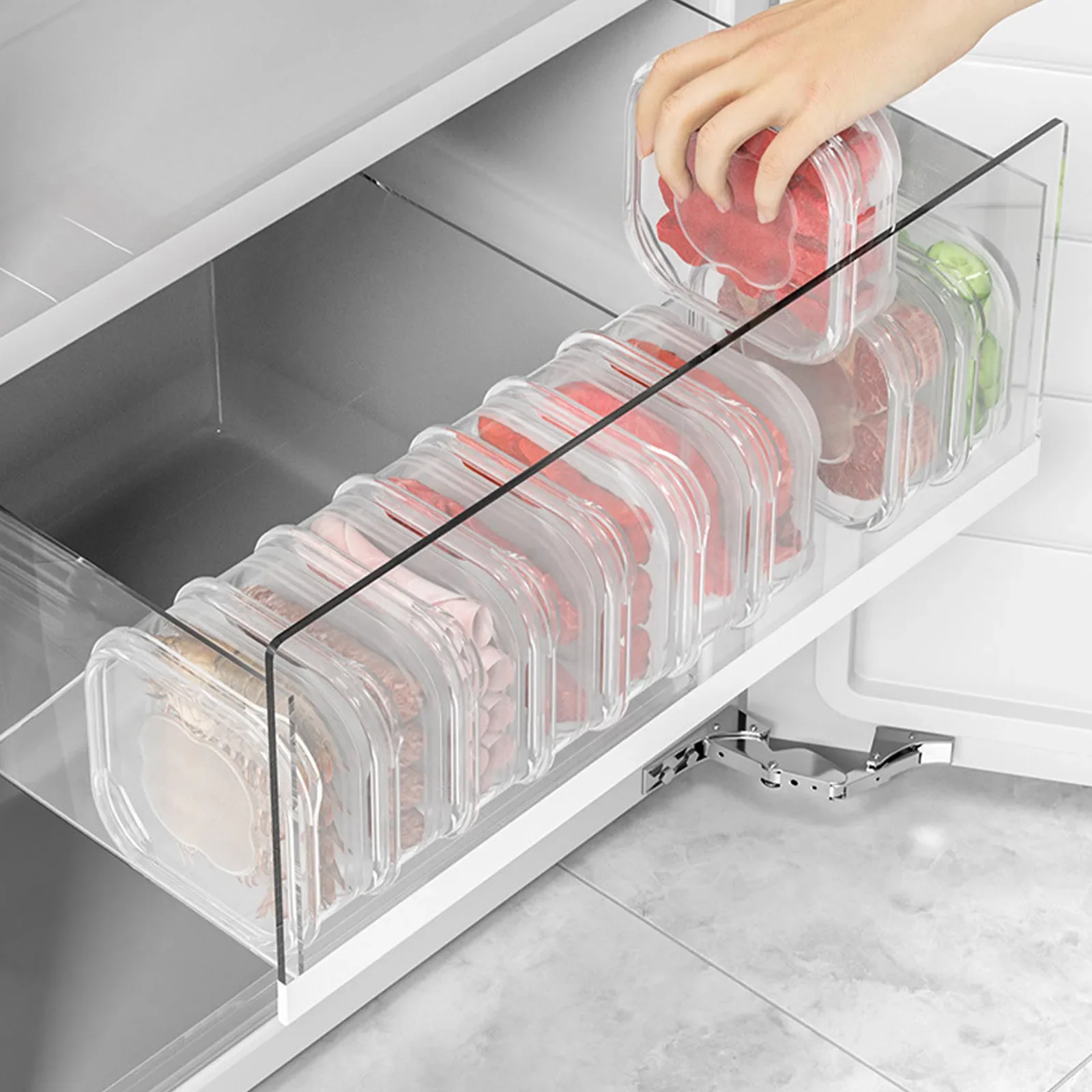 Refrigerator Storage Box Fridge Organizer Meat Fruit Vegetable Food Container Sealed Fresh Box with Lid Kitchen Accessories