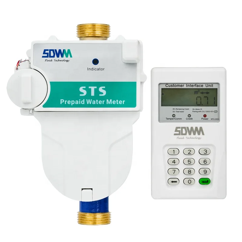 Rechargeable Brass IP68 OEM Prepaid Token Water Meter Split with Software