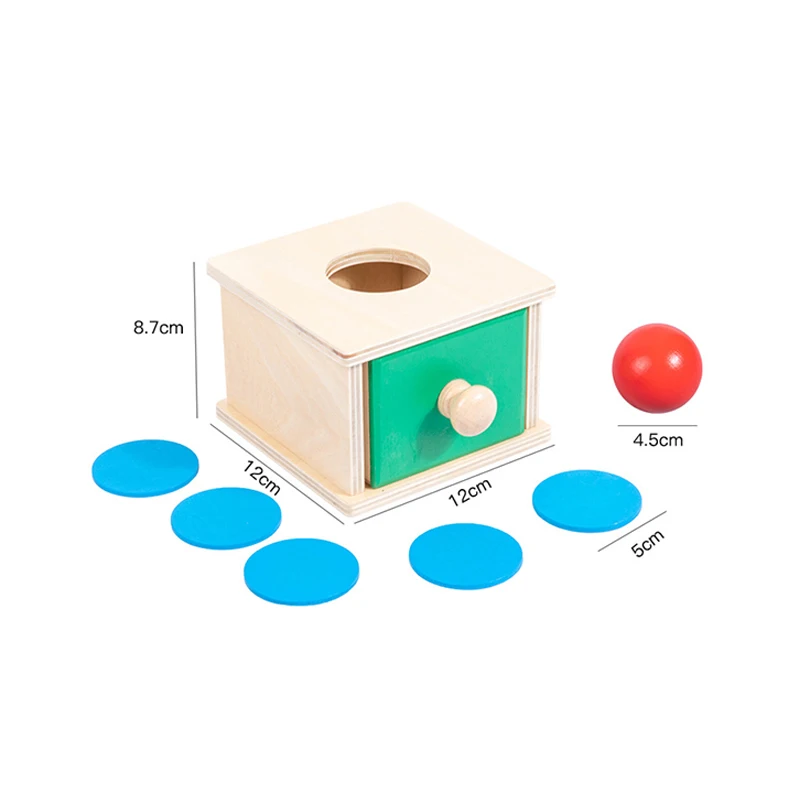 Wooden Puzzles Toys 2 in 1 Coin Ball Box Sets Game Hand-eye Coordination Grasping Training Montessori Toy For Children