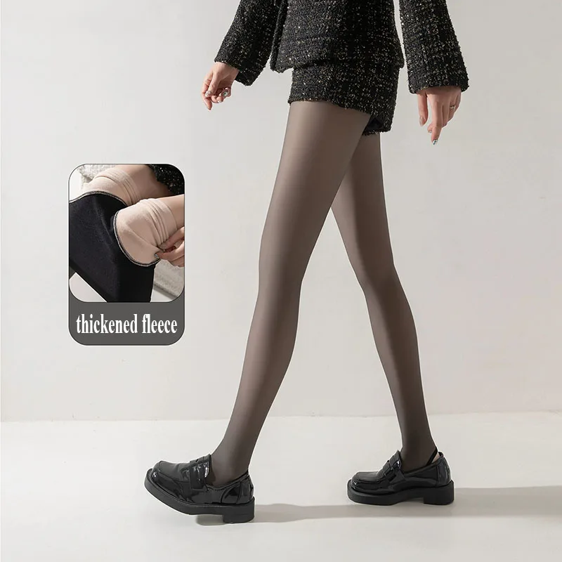 رشاقته الحرارية الجوارب طماق النساء ضئيلة مطاطا مثير أسود شفافة جوارب طويلة الإناث الشتاء زائد المخملية جوارب الحرارية