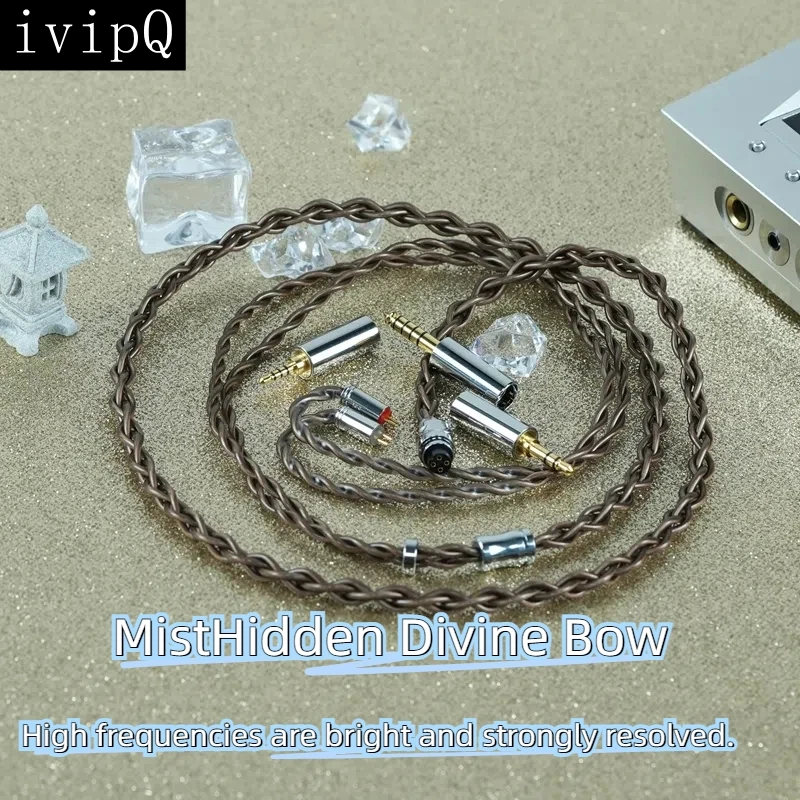 ivipQ-346 Modular - Cable para auriculares intrauditivos con mejora de rango medio con cable IEM MMCX N5005 IE900 IE600 HD800 de 2 pines de 0,78