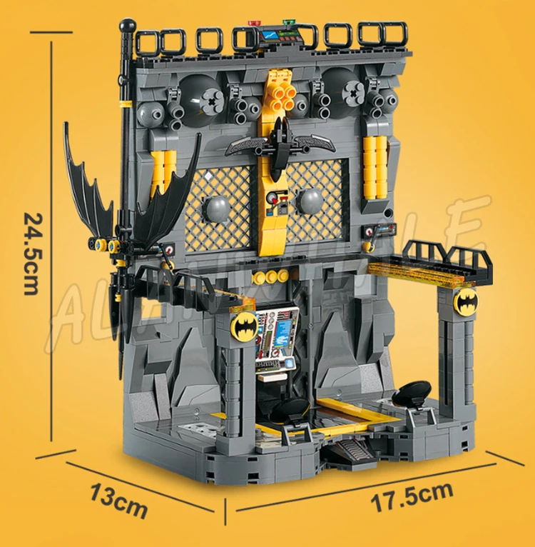 1181 قطعة سوبر مقاتلة BatMech الأسود روبوت المفاصل المنقولة المرآب منصة قاعدة 7143 لعبة مكعبات البناء متوافق مع النموذج