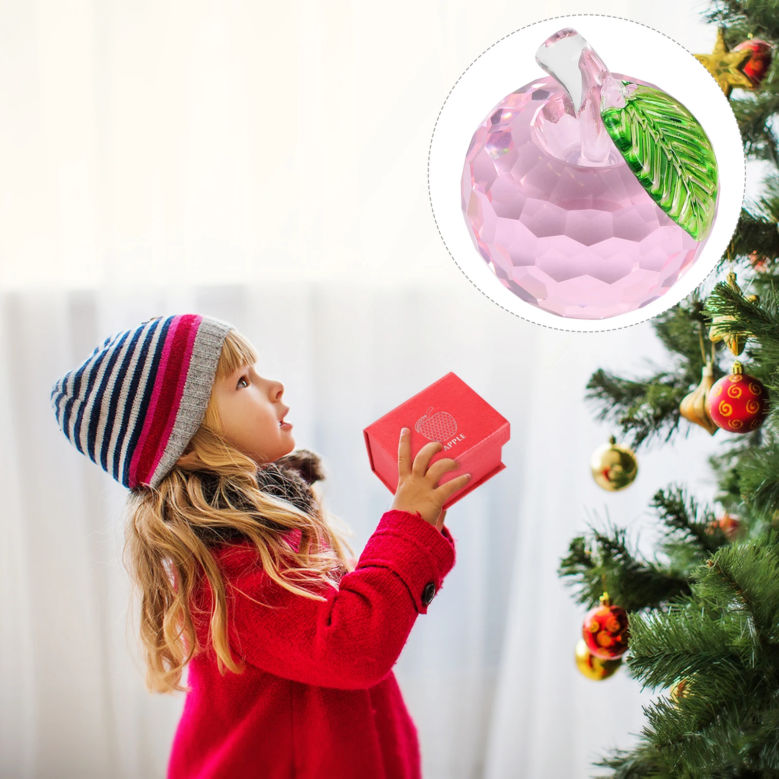 

1pc Apple Christmas Eve Gift Lifelike Design Elegant Desktop Ornament Christmas Gift For Peace Safety Decor Craft