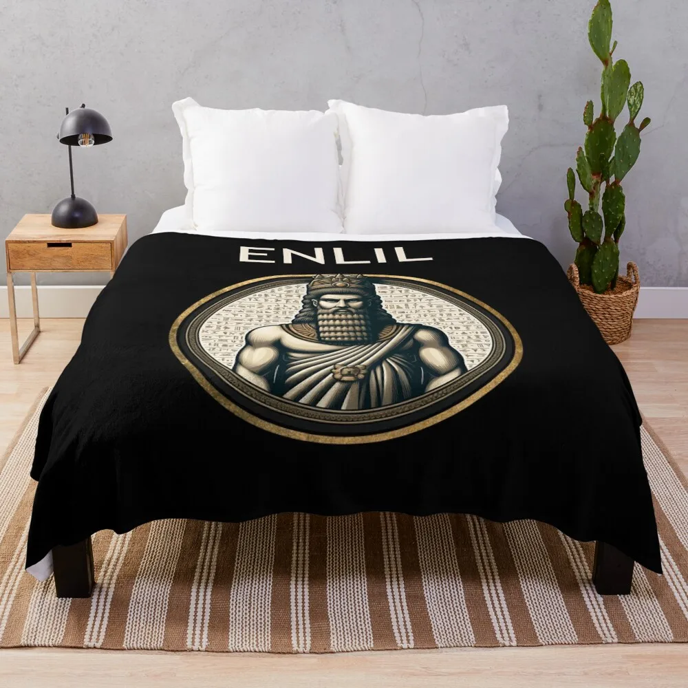 Enlil Sumerian God of the Wind Mesopotamian Gods Throw Blanket Luxury Throw Vintage Blankets