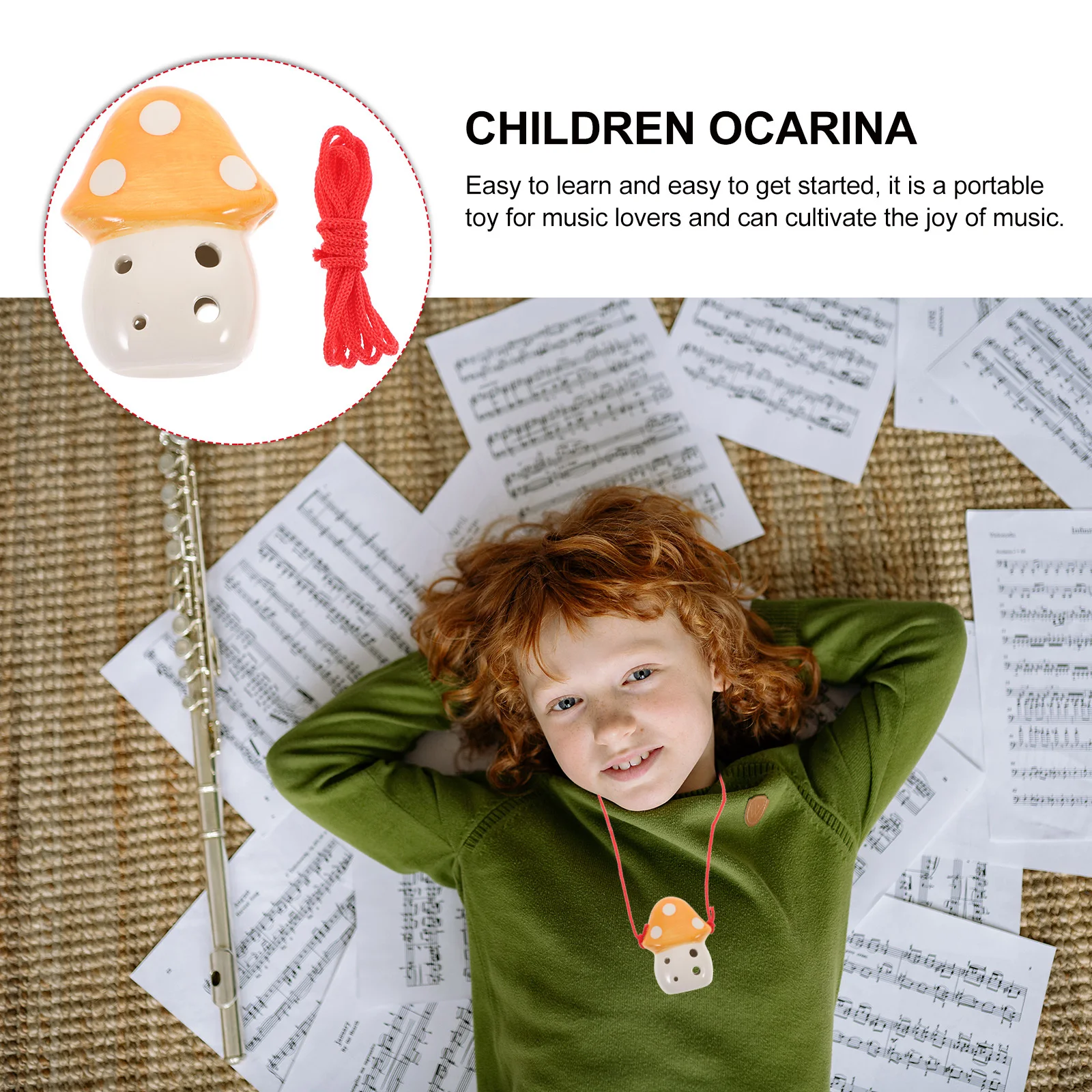 

6-Hole Ocarina Mushroom Design for Kids Beginner Ocarina Children Wind Instrument Excellent Sound Wind Instrument