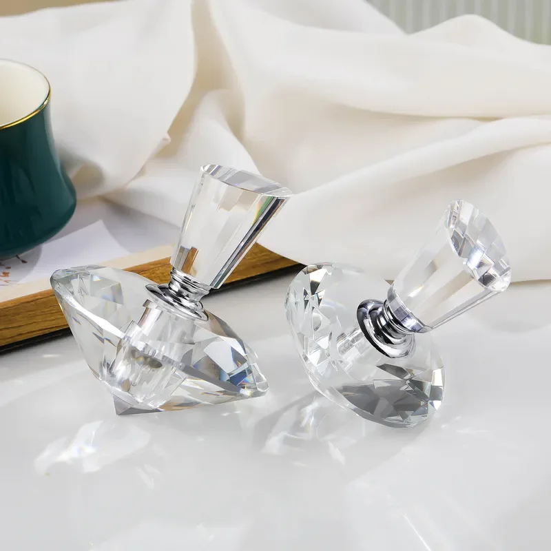 8ml Luxury Crystal Perfume Bottle Diamond Design Glass Vial for Essential Oil Home Decor Gift Box Portable Mini Fragrance