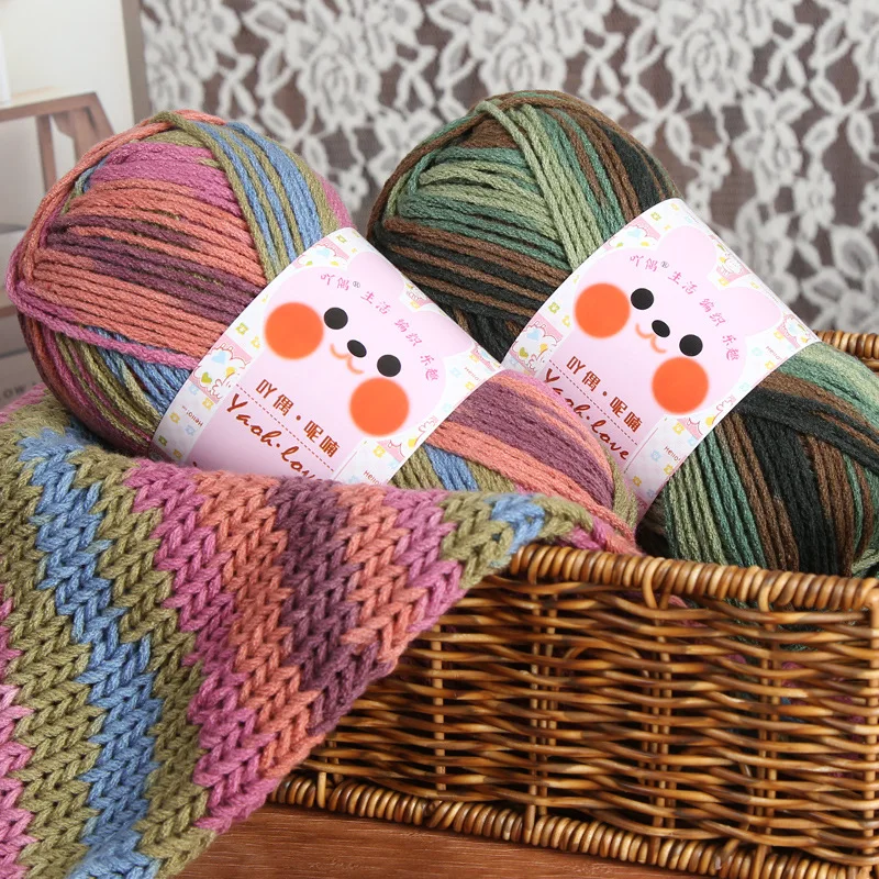 1Pc 100g Rainbow hand knitting cotton yarn Crocheting Acrylic yarn for amigurumi bag line knit sweater hat scarf blanket thread
