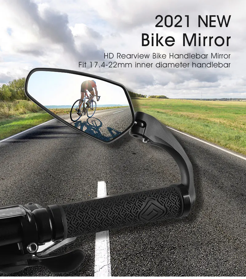 WEST BIKING Fahrrad-Rückspiegel 360° ° Drehbarer HD-Fahrrad-Lenkerendenspiegel für MTB-Fahrräder mit 17,4-22mm Innendurchmesser Lenker – Detail 5