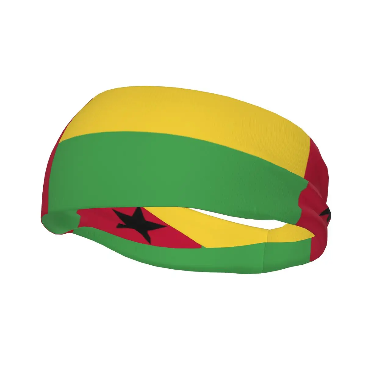 Custom Guinea-Bissau Flag Sport Headbands for Women Men Stretchy Moisture Wicking Gym Sweatband