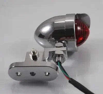

Chrome Motorcycle Rear Brake Stop Running Tail Light For Cafe Racer Bobber VN VTX