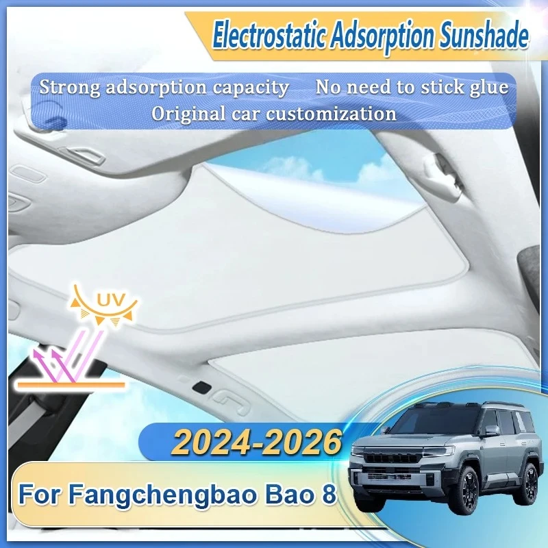 

Car Sunroof Sunshade For Fangchengbao Bao 8 Leopard 8 Denza B8 2024 2025 2026 Electrostatic Adsorption Body Kit Auto Accessories