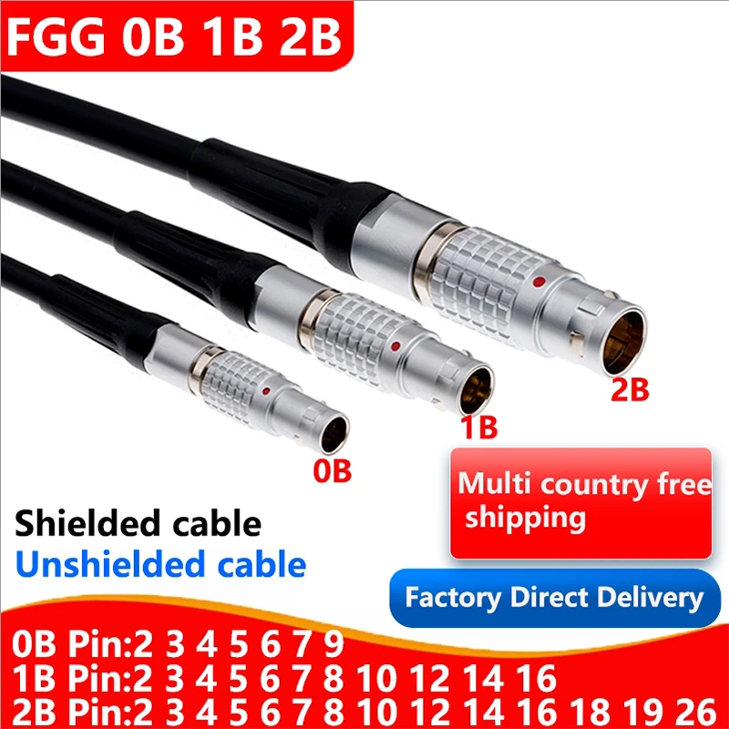 

FGG 0B 1B 2B Male plug, standard welded PVC cable, 0.5m, 1m, 2m, 3m, 5m, shielded and unshielded cables, customizable connector