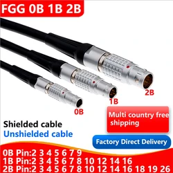 FGG 0B 1B 2B Male plug, standard welded PVC cable, 0.5m, 1m, 2m, 3m, 5m, shielded and unshielded cables, customizable connector
