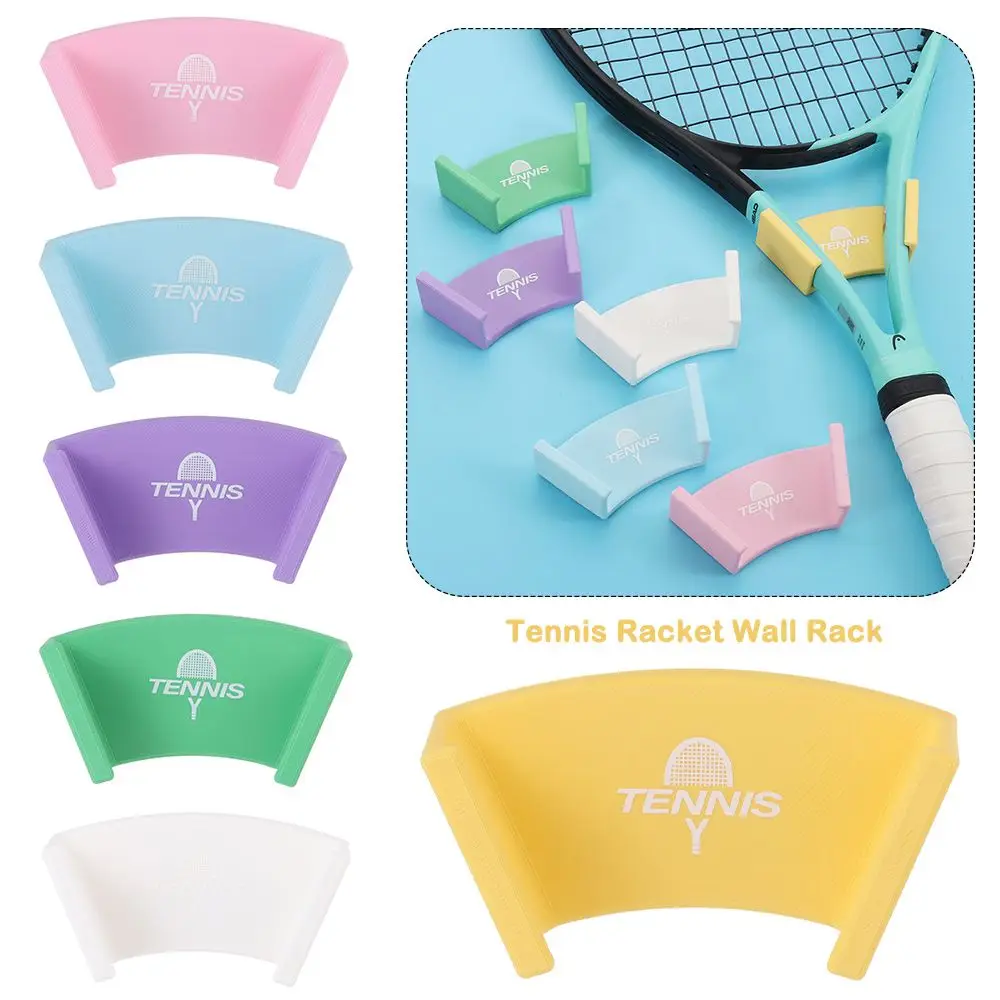 

Wall Mounted Tennis Racket Wall Rack Self-adhesive Plastic Badminton Rackets Holder Punch-Free Durable