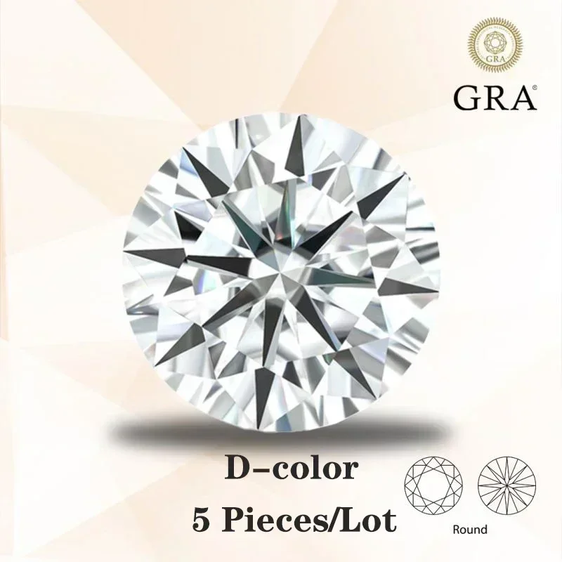 

Moissanite Stone 5 /10 / 20 / 30 /50 Pcs Per Lot Promotion with GRA Certificate Pass Diamond Tester Lab Diamonds Loose Gemstones