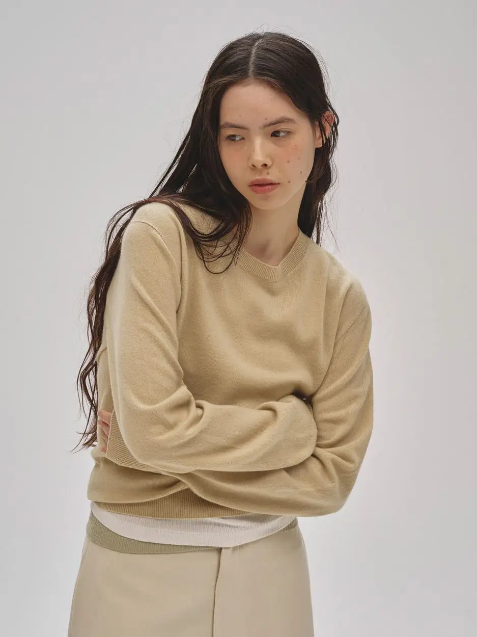 

Pure Wool Camere Sweater round Ne Long Sve Versatile Simple Design Spring 2026 Women's Faion Casual Color