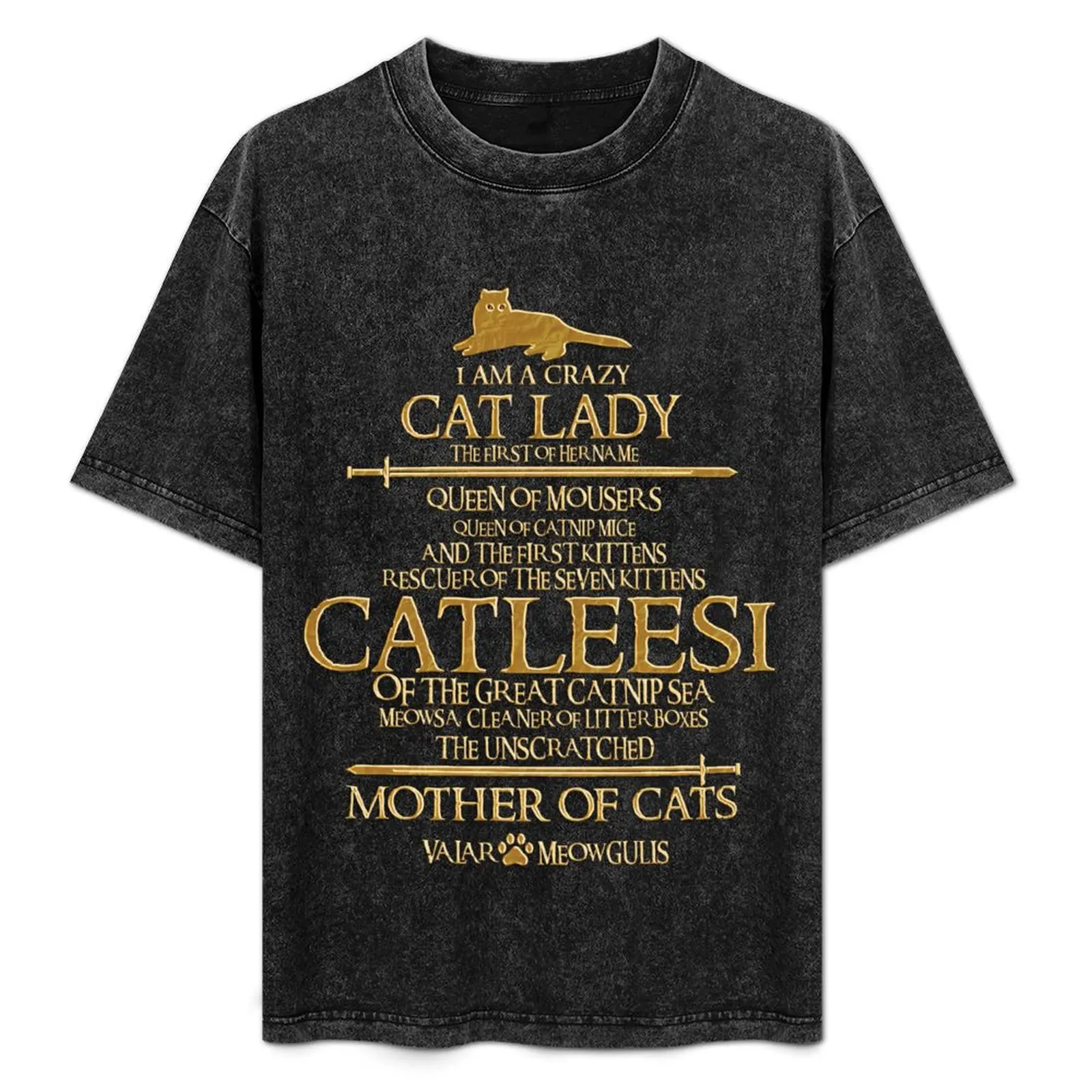 

Catleesi Mother of Cats. Gift For Cat Lovers T-Shirt Modern Print Casual T-Shirt