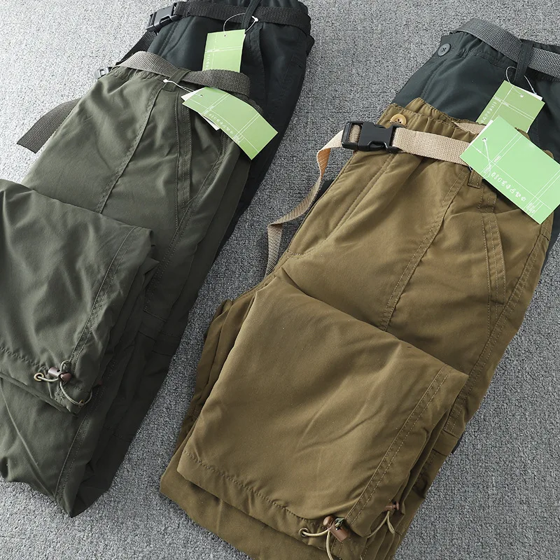 Germany Windproof Waterproof Plush Soft Shell Pants Outdoor Men's Straight Multi Bag Overalls Camping Hunting Equipment Trousers