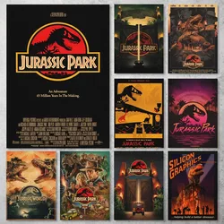 Jurassic Park Movie Poster Gallery Prints Self Adhesive Home Decor Decoration Wall Decals Living Room Sticker