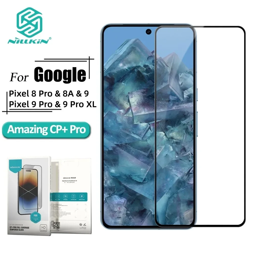 NILLKIN CP+ Pro Full Screen Tempered Glass For Google Pixel 9 Pro XL 9 Pixel 8 Pro 7 6A 4 3A XL Anti Explosion Screen Protector