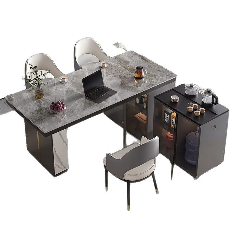 

Modern simple home office multi-functional tea table tea table rock slab integration