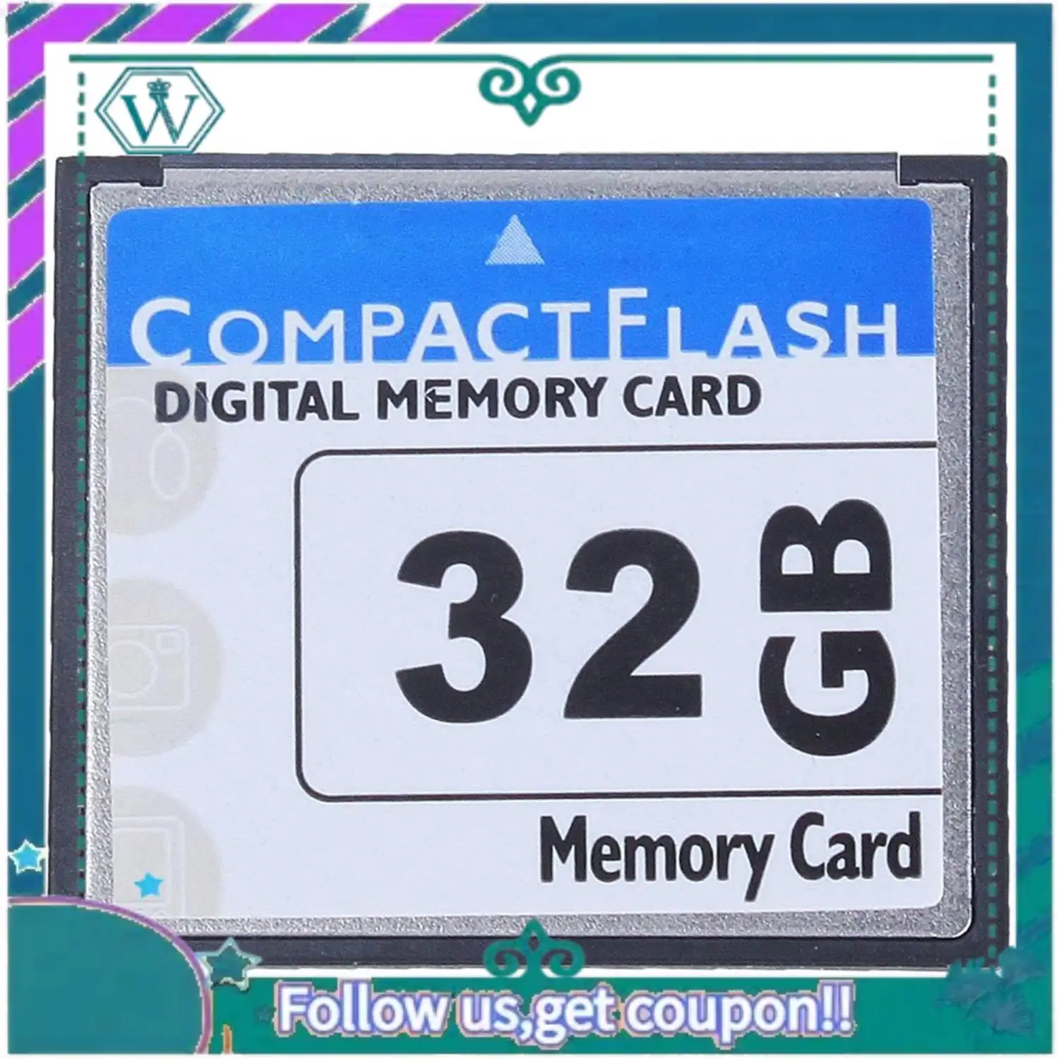 A75Q-2 Pcs Cartão de Memória Flash Compacto Profissional Branco e Azul 16GB e 32GB