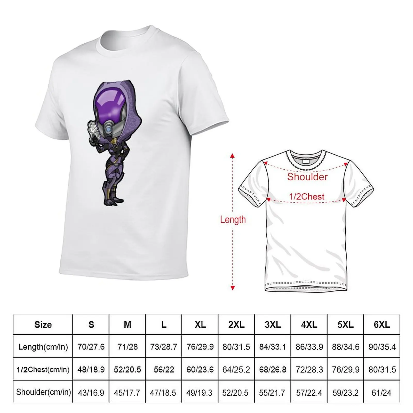 Mass Effect - Tali'Zorah nar Rayya Quarian with Pistol Chibi Sticker T-Shirt