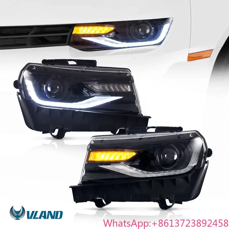 

VLAND Factory Full LED Headlights 2014-2015 With Sequential Headlamp 5th Gen Head Light for Chevrolet Camaro Front Lamp