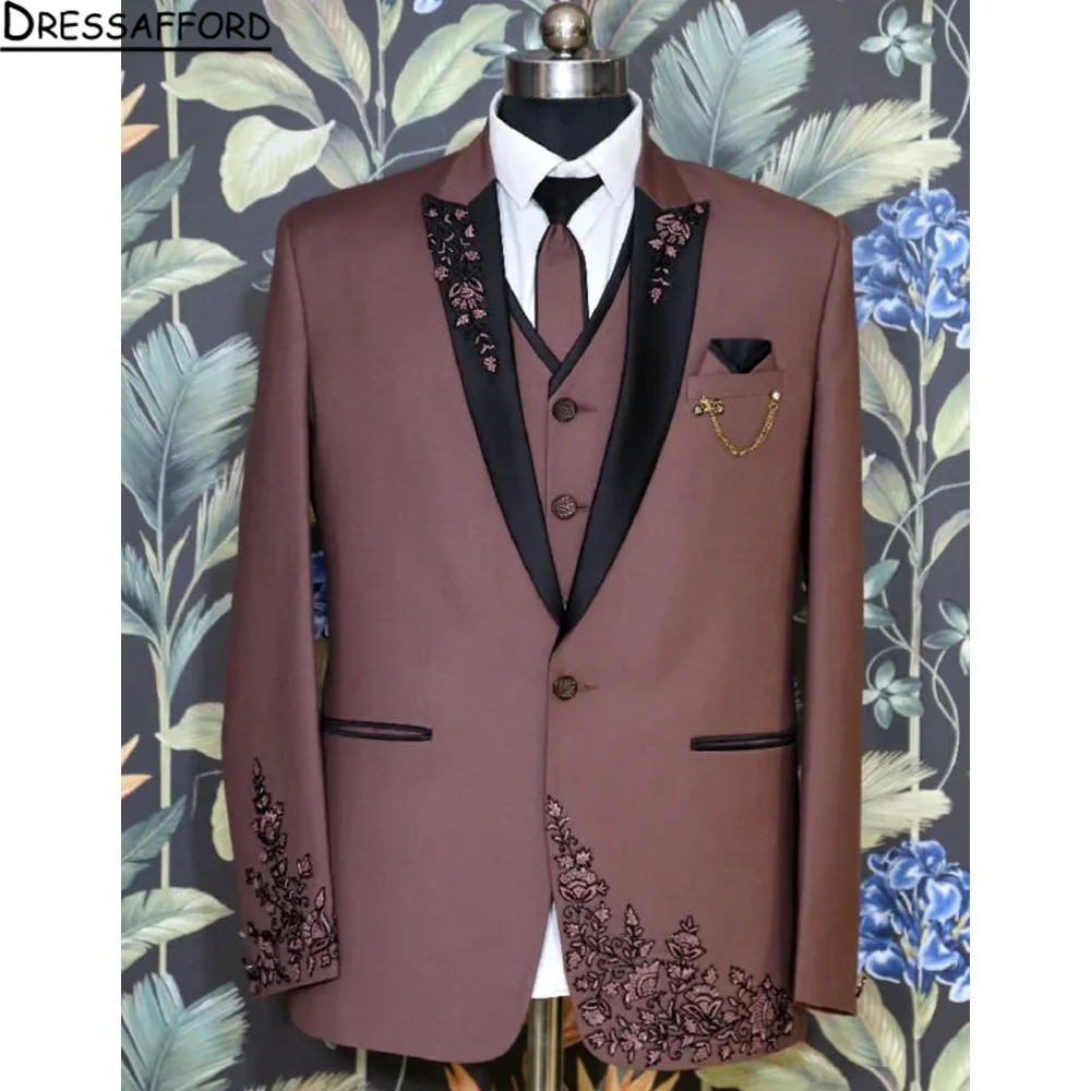 Men Luxury Patchwork Suit Single Button Flower Jacket Fashion Singer Host Pianist Stage Performance Blazers Coats