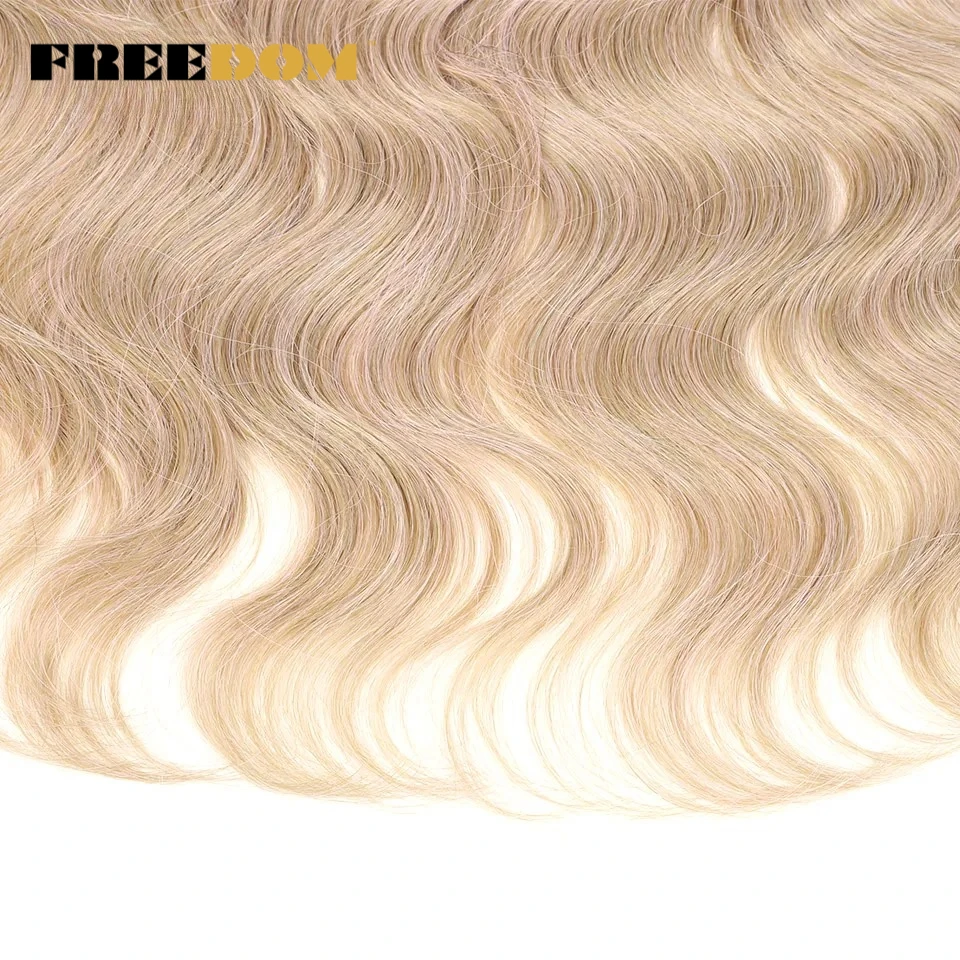 الحرية الجسم موجة كروشيه اصطناعي الشعر 24 بوصة طويلة ضفائر شعر ذيل حصان ملحقات أومبير براون أزرق أخضر وصلات شعر #6