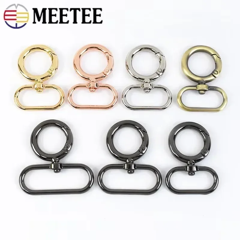 5-20Pcs Metal O Ring Buckles for Bag Strap 20-38mm Swivel Spring Clasp Dog Collar Keychain Snap Hooks DIY Hardware Accessories