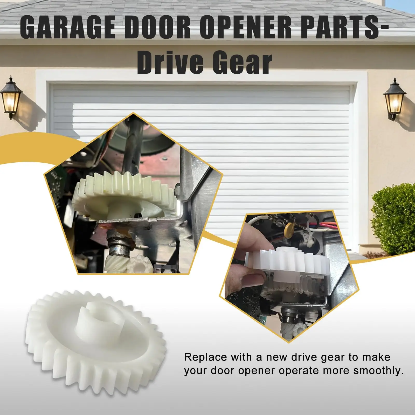 For LiftMaster 41A2817 41C4220A Gear Sprocket Kit Work With Chain Drive 41A4885-2 Garage Door Opener Gear and Worm Replacement