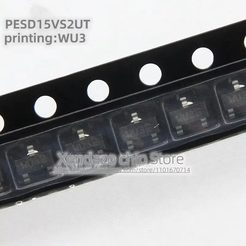 10pcs/lot PESD15VS2UT PESD15V 15V Silk screen printing WU3 SOT23 package Original genuine Electrostatic protective tube