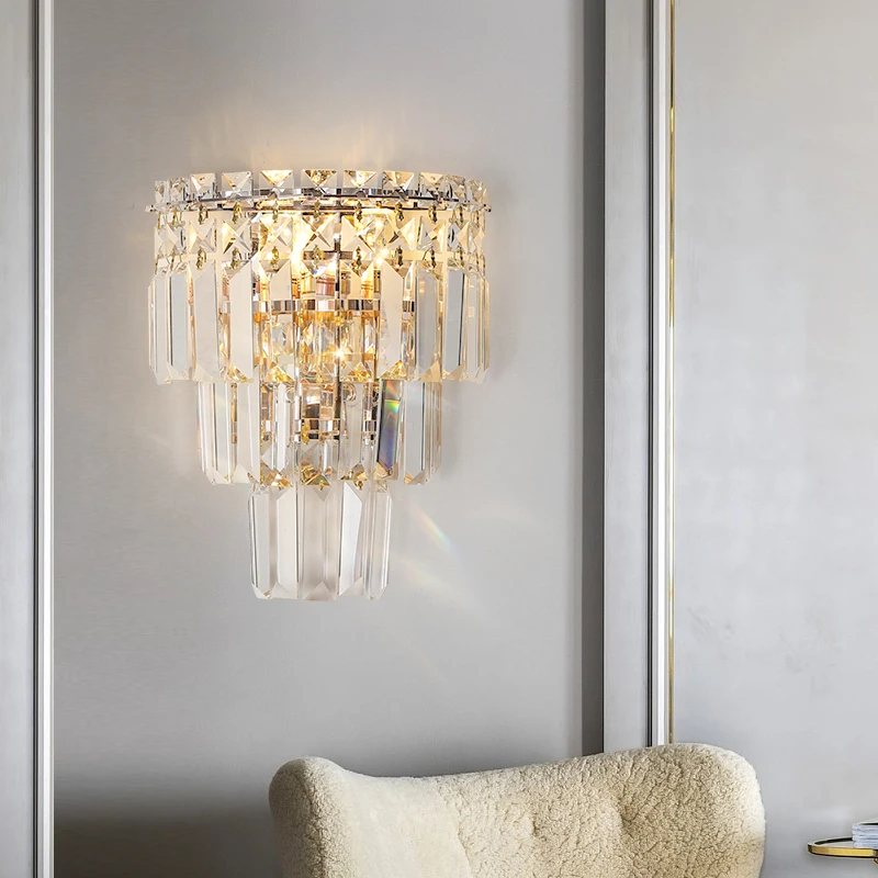 

Post-Modern Light luxury Crystal Hall Chandelier Atmospheric Luxury Simple Fashion Restaurant Model Room Living Room Lighting