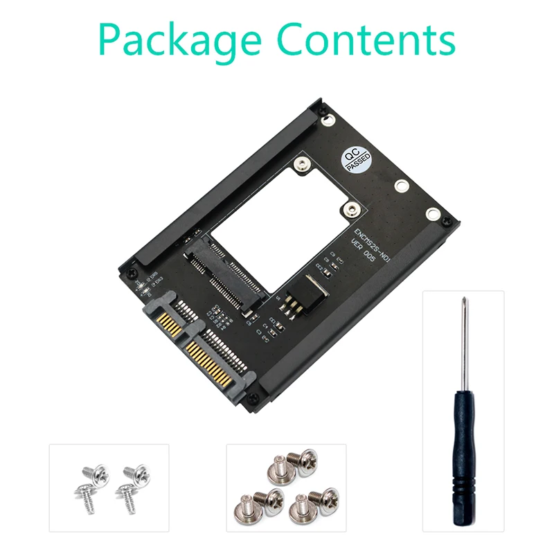 MSATA-SSD إلى 2.5 "SATA 3.0 III بطاقة محول ، لوحة الناهض مع قوس الإطار ، ودعم الحجم الكامل ، 6Gps للكمبيوتر المكتبي