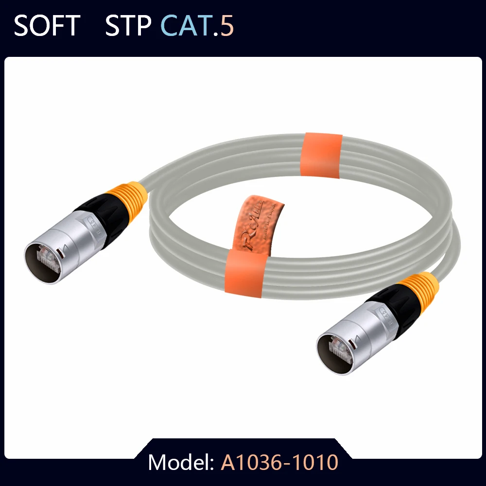 0.3M-100M STP Cat5/Cat6 Stage Ethernet Extension Cable Indoor Gray LAN Network Shielded Cable with Zinc Alloy RJ45 Connector