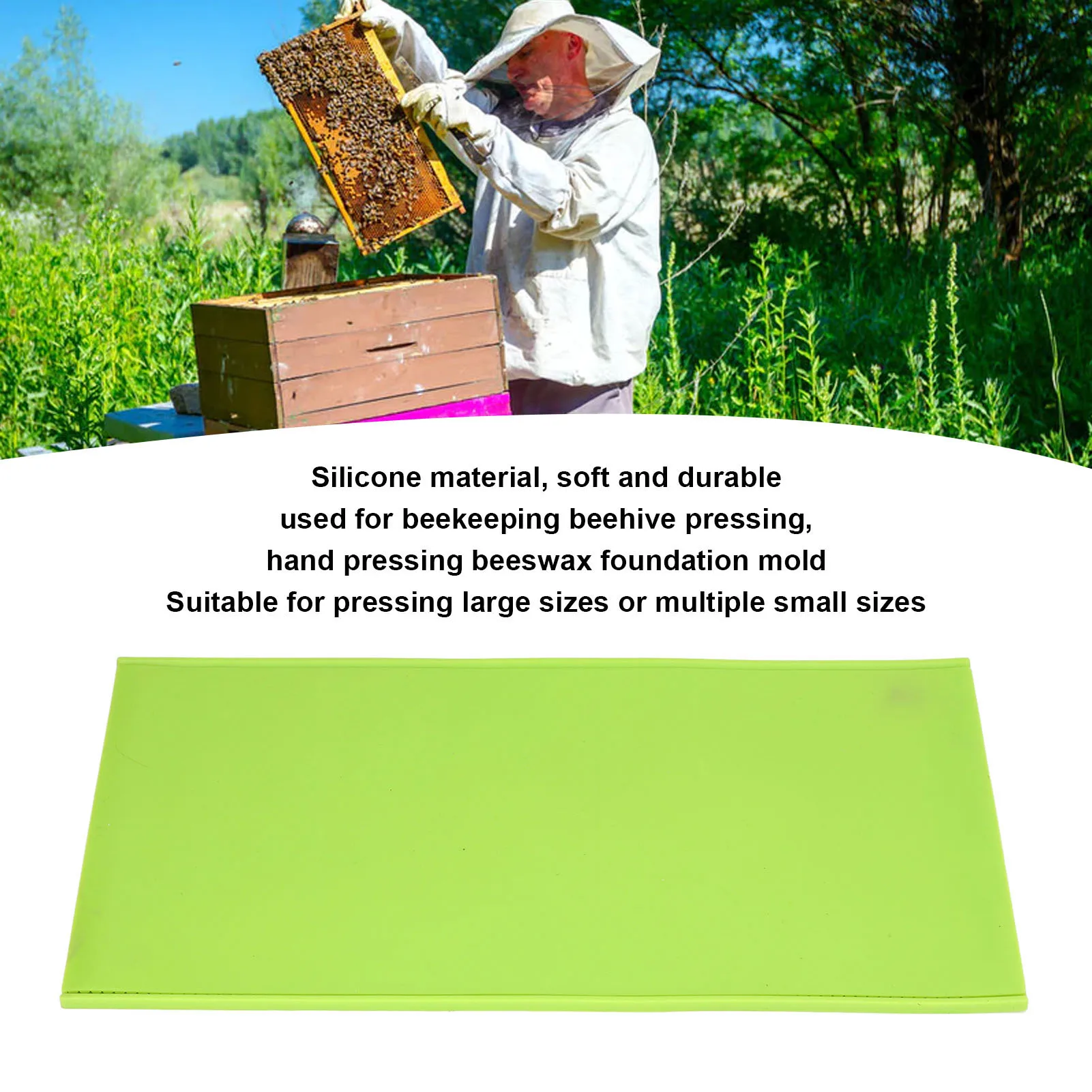 Molde de hoja de cera de abejas de silicona, 2 uds., 5,4mm, base de cera de abejas, molde de prensa, equipo de apicultor, molde de prensa de cera de abejas, molde de hoja de cera de abejas