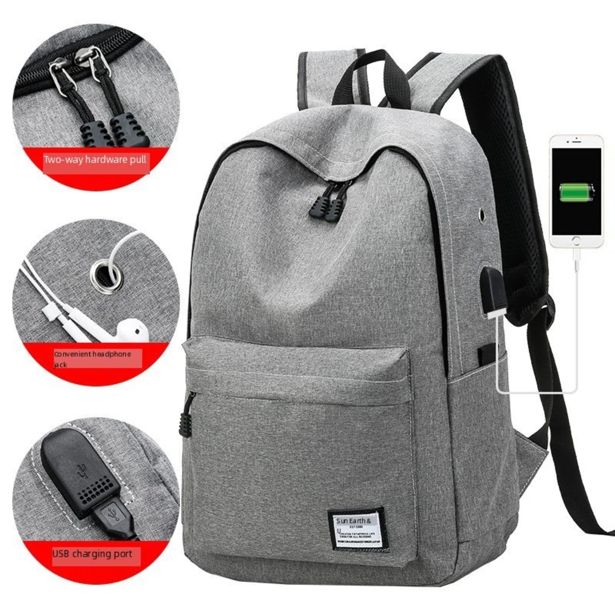 Trendy men and women Minimalist Backpack Versatile Backpack Large Capacity Student Backpack Computer Travel Bag Washable