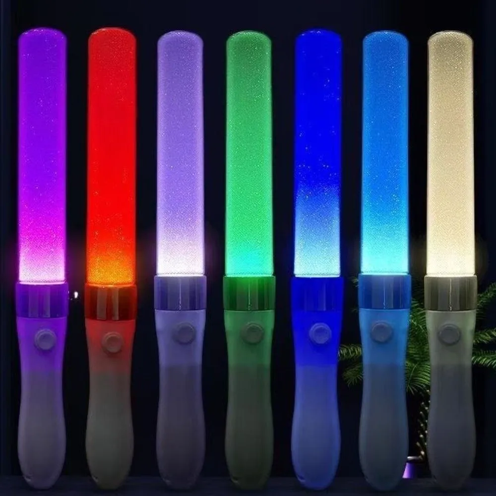 Colorful 7 Colors Changing LED Glow Stick Battery Operated Waterproof Glow Stick Luminous Flashing Lightstick Kpop Concert