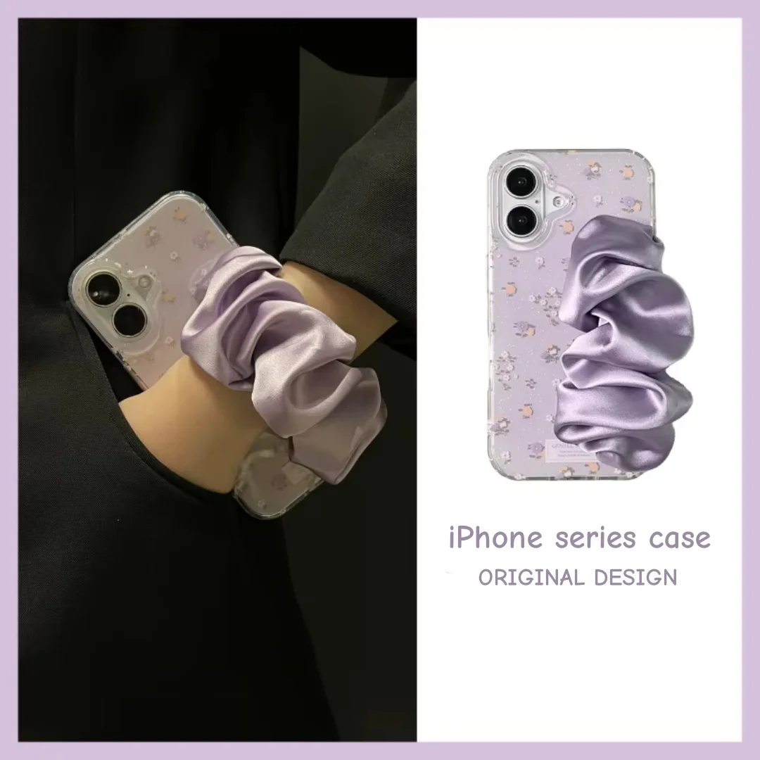 

Premium purple butterfly wristband for iphone 15pro 13 14 16 pro max phone case cover Anti-fall creative crossbody
