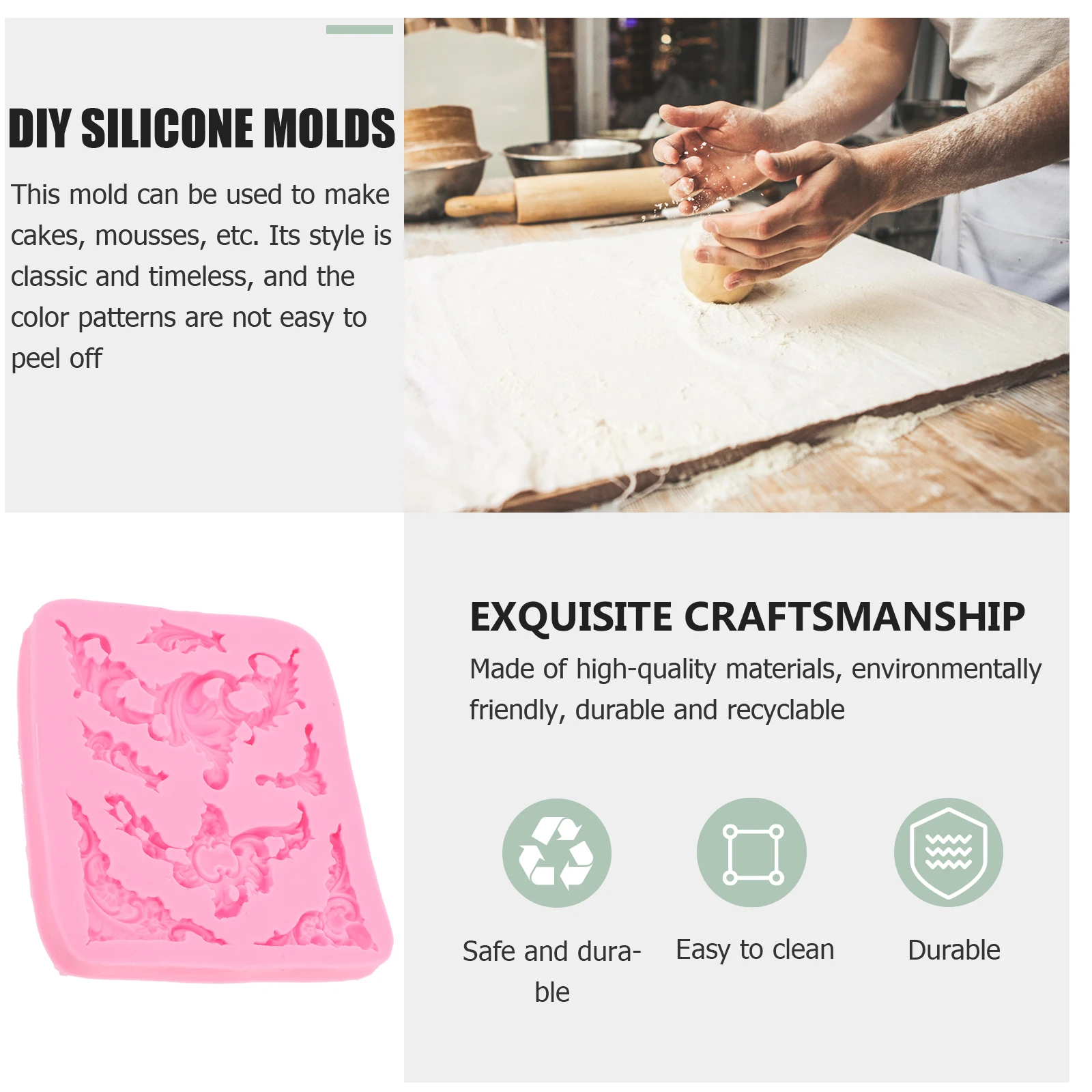 

Silicone Mold Cup Fondant Pudding Molds Kitchen Mould Cake Epoxy Jelly Fudge Resin Flower